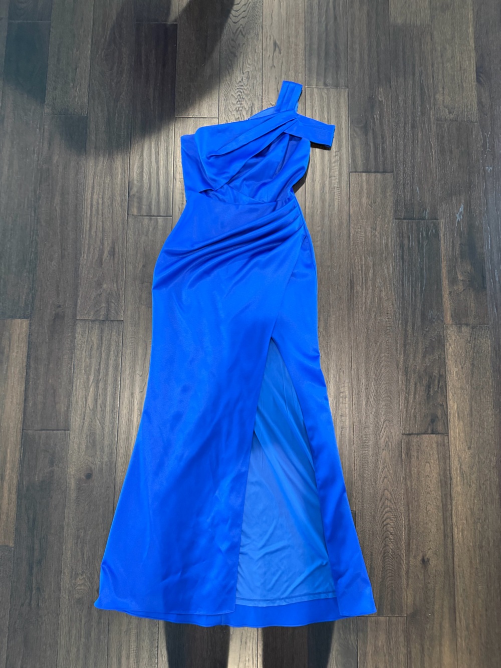 Laundry By Shelli Segal Royal Blue One-Shoulder Gown